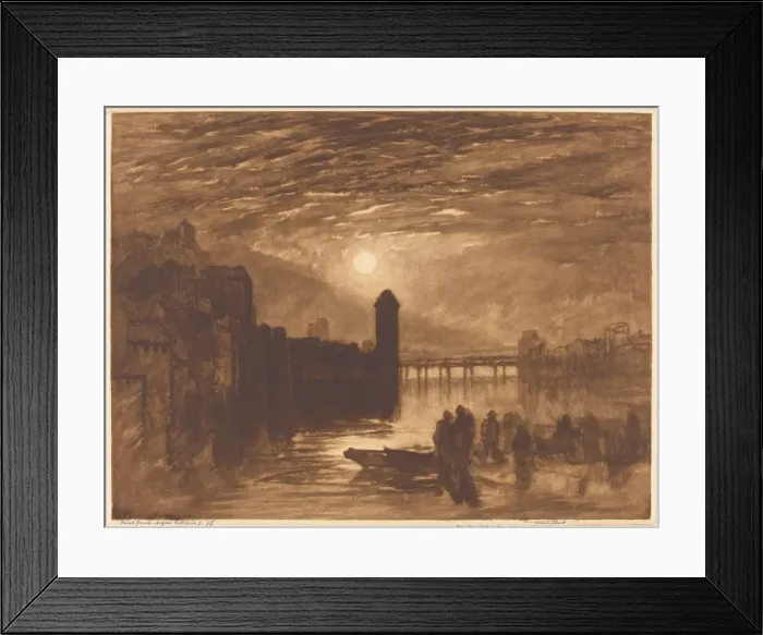Framed Print : Moonlight on a River, 1896. Creator: Frank Short Framed Print : Moonlight on a River, 1896. Creator: Frank Short