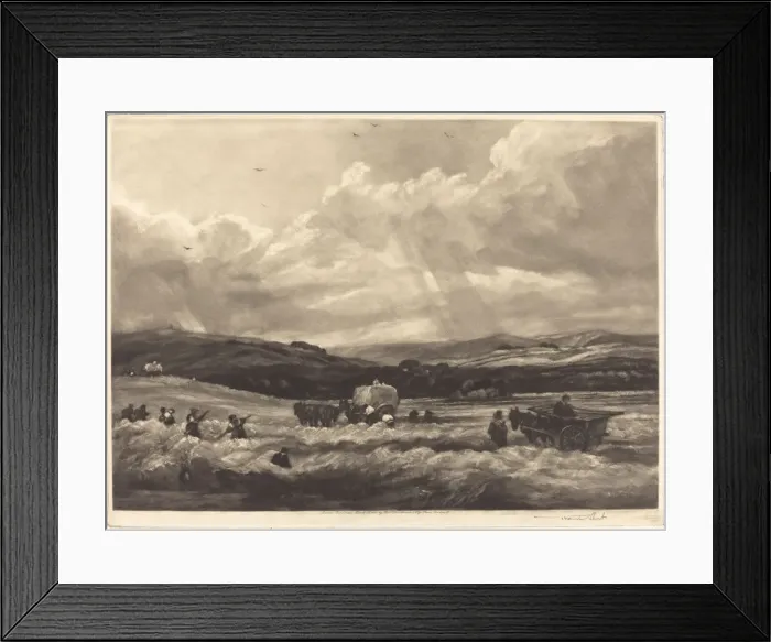 Framed Print : Hayfield in Yorkshire, 1904. Creator: Frank Short Framed Print : Hayfield in Yorkshire, 1904. Creator: Frank Short