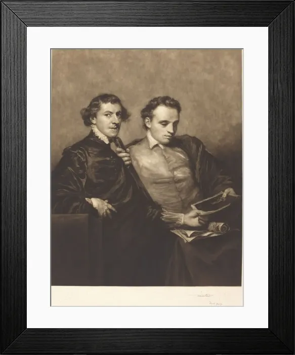 Framed Print : Portrait of Two Gentlemen, 1905. Creator: Frank Short Framed Print : Portrait of Two Gentlemen, 1905. Creator: Frank Short