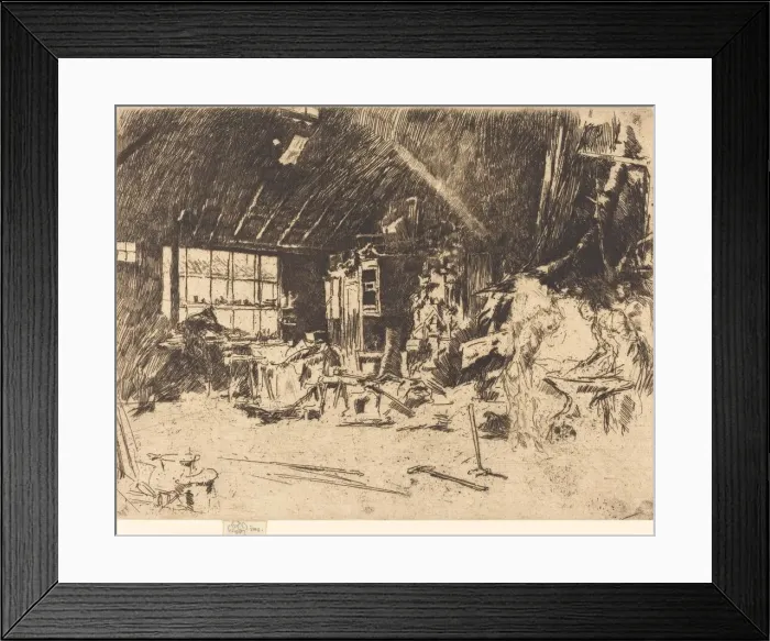 Framed Print : The Smithy, c. 1880. Creator: James Abbott McNeill Whistler Framed Print : The Smithy, c. 1880. Creator: James Abbott McNeill Whistler