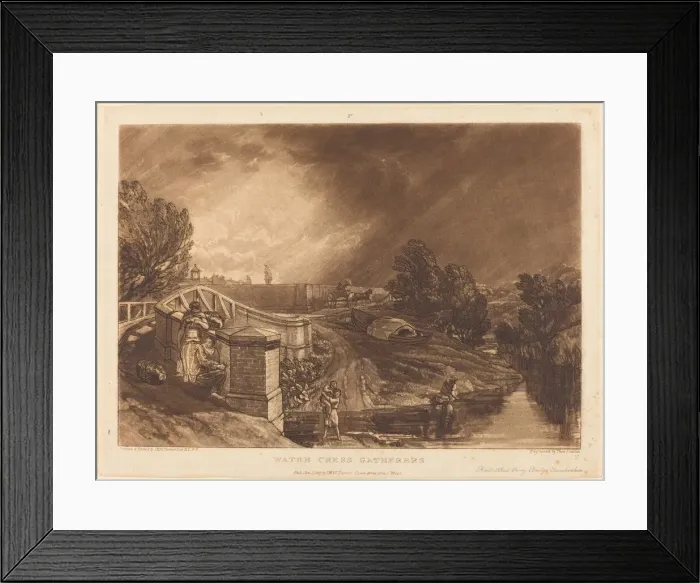 Framed Print : Watercress Gatherers, published 1819. Creator: JMW Turner Framed Print : Watercress Gatherers, published 1819. Creator: JMW Turner