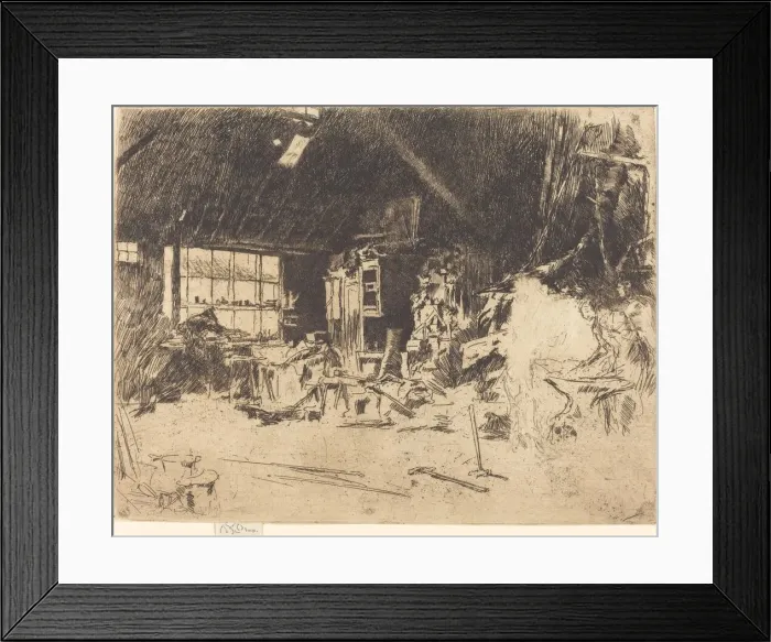 Framed Print : The Smithy, c. 1880. Creator: James Abbott McNeill Whistler Framed Print : The Smithy, c. 1880. Creator: James Abbott McNeill Whistler