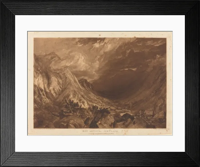 Framed Print : Ben Arthur, published 1819. Creator: JMW Turner Framed Print : Ben Arthur, published 1819. Creator: JMW Turner