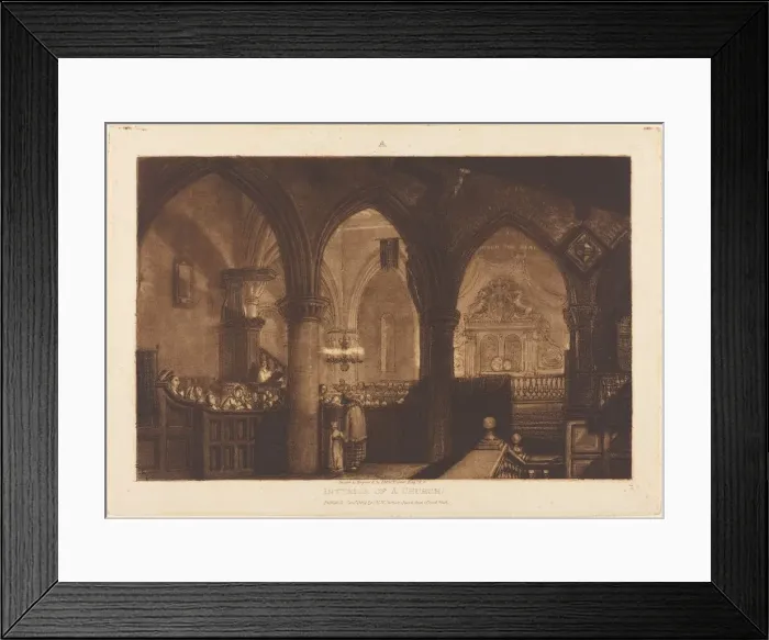 Framed Print : Interior of a Church, published 1819. Creator: JMW Turner Framed Print : Interior of a Church, published 1819. Creator: JMW Turner