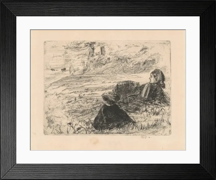 Framed Print : Nursemaid and Child, 1859. Creator: James Abbott McNeill Whistler Framed Print : Nursemaid and Child, 1859. Creator: James Abbott McNeill Whistler