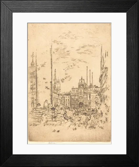 Framed Print : The Piazzetta, 1880. Creator: James Abbott McNeill Whistler Framed Print : The Piazzetta, 1880. Creator: James Abbott McNeill Whistler