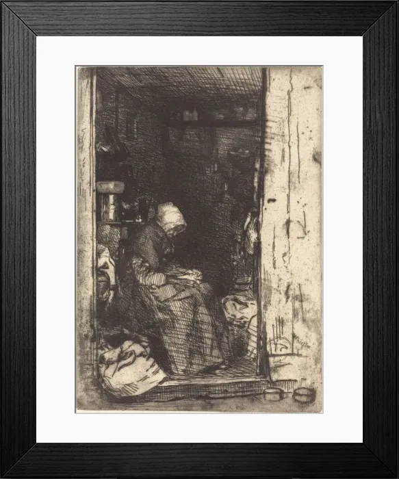 Framed Print : La Vieille aux Loques, 1858. Creator: James Abbott McNeill Whistler Framed Print : La Vieille aux Loques, 1858. Creator: James Abbott McNeill Whistler