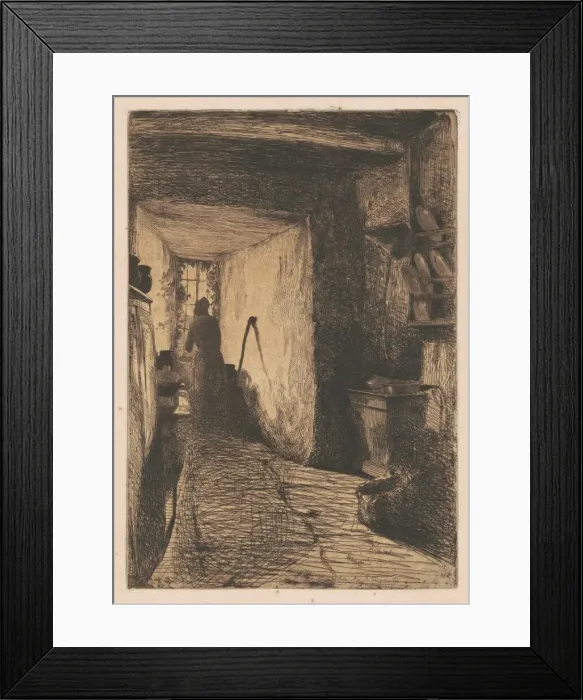 Framed Print : The Kitchen, 1858. Creator: James Abbott McNeill Whistler Framed Print : The Kitchen, 1858. Creator: James Abbott McNeill Whistler