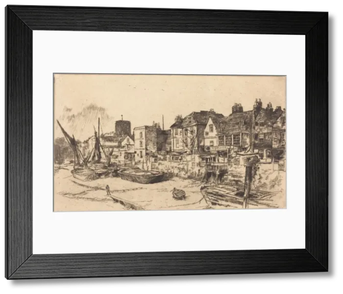 Framed Print : The Adam and Eve, Old Chelsea, 1878. Creator: James Abbott McNeill Whistler Framed Print : The Adam and Eve, Old Chelsea, 1878. Creator: James Abbott McNeill Whistler