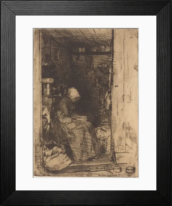 Framed Print : La Vieille aux Loques, 1858. Creator: James Abbott McNeill Whistler Framed Print : La Vieille aux Loques, 1858. Creator: James Abbott McNeill Whistler