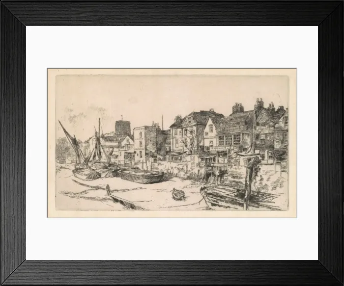 Framed Print : The Adam and Eve, Old Chelsea, 1878. Creator: James Abbott McNeill Whistler Framed Print : The Adam and Eve, Old Chelsea, 1878. Creator: James Abbott McNeill Whistler