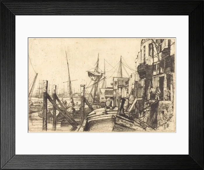 Framed Print : Limehouse, 1859. Creator: James Abbott McNeill Whistler Framed Print : Limehouse, 1859. Creator: James Abbott McNeill Whistler