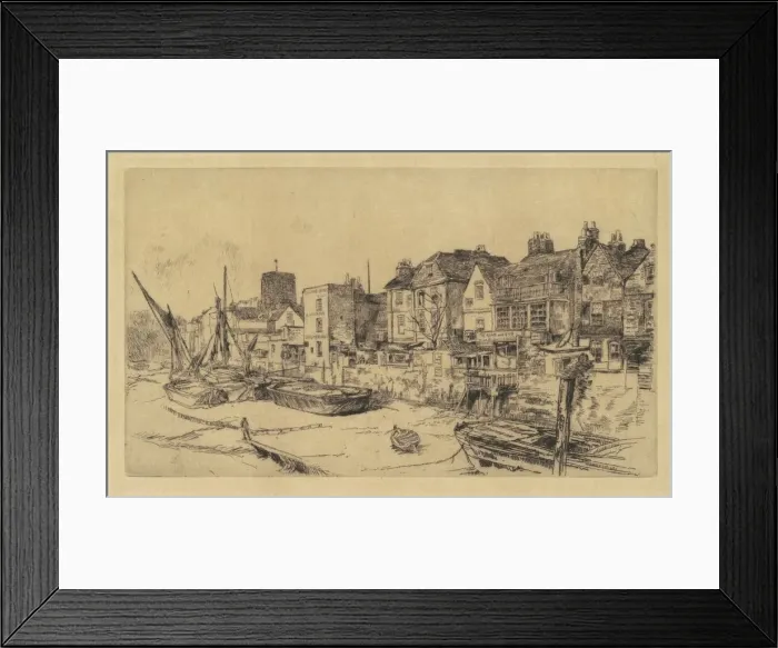 Framed Print : The Adam and Eve, Old Chelsea, 1878. Creator: James Abbott McNeill Whistler Framed Print : The Adam and Eve, Old Chelsea, 1878. Creator: James Abbott McNeill Whistler