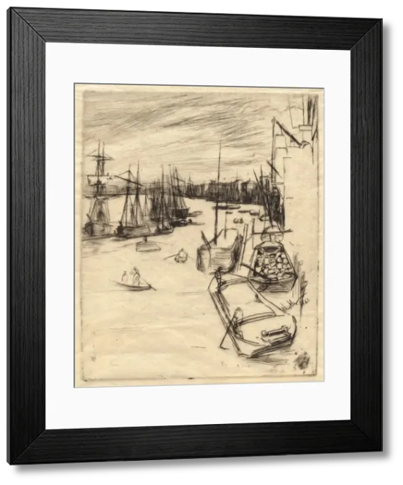 Framed Print : The Little Rotherhithe, 1861. Creator: James Abbott McNeill Whistler Framed Print : The Little Rotherhithe, 1861. Creator: James Abbott McNeill Whistler