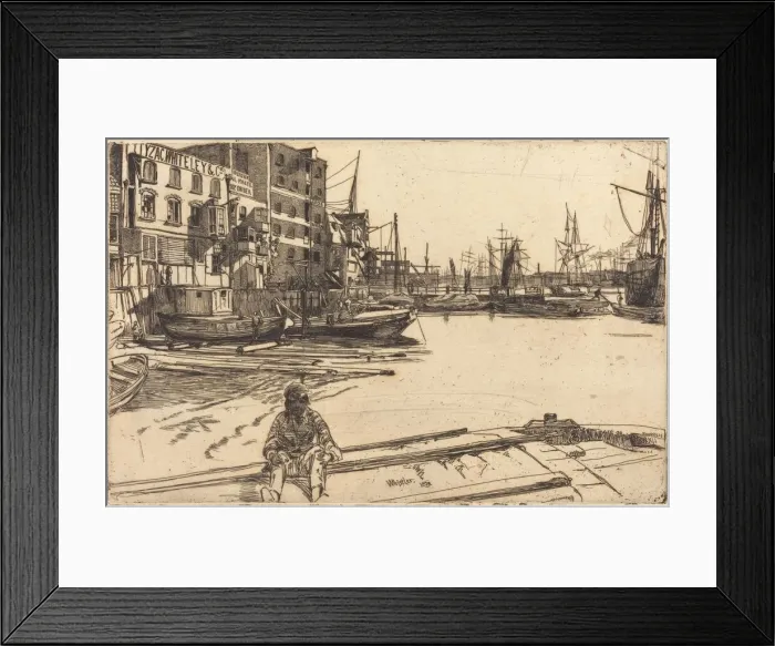 Framed Print : Eagle Wharf, 1859. Creator: James Abbott McNeill Whistler Framed Print : Eagle Wharf, 1859. Creator: James Abbott McNeill Whistler