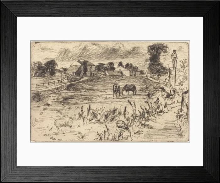 Framed Print : Landscape with the Horse, 1859. Creator: James Abbott McNeill Whistler Framed Print : Landscape with the Horse, 1859. Creator: James Abbott McNeill Whistler