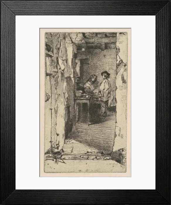 Framed Print : Rag Pickers, Quartier Mouffetard, Paris, 1858. Creator: James Abbott McNeill Whistler