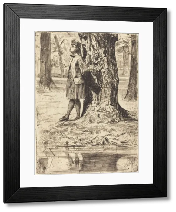 Framed Print : Seymour Standing under a Tree, 1859. Creator: James Abbott McNeill Whistler Framed Print : Seymour Standing under a Tree, 1859. Creator: James Abbott McNeill Whistler