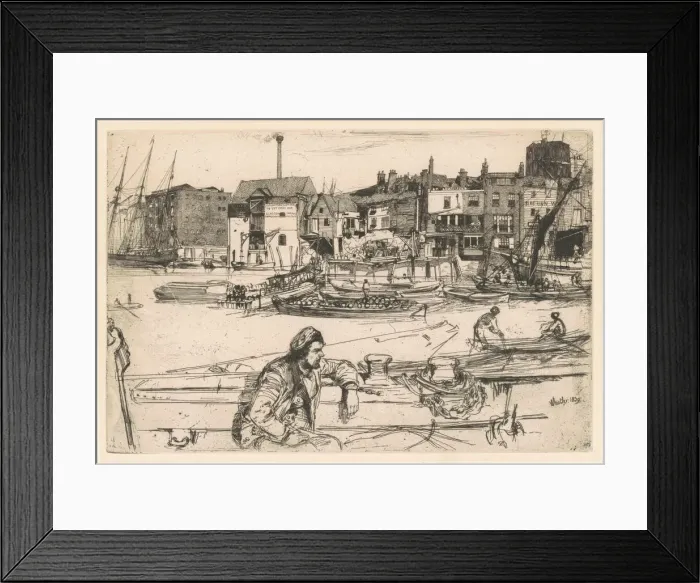 Framed Print : Black Lion Wharf, 1859. Creator: James Abbott McNeill Whistler Framed Print : Black Lion Wharf, 1859. Creator: James Abbott McNeill Whistler