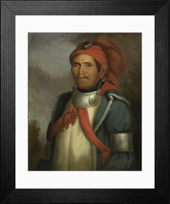Framed Print : Tenskwatawa, c. 1830-1833. Creator: Henry Inman Framed Print : Tenskwatawa, c. 1830-1833. Creator: Henry Inman