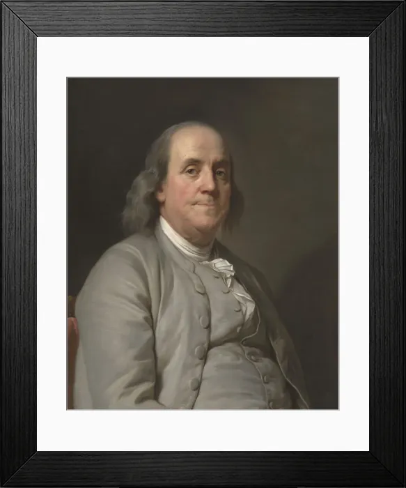 Framed Print : Benjamin Franklin, c. 1785. Creator: Joseph Siffred Duplessis Framed Print : Benjamin Franklin, c. 1785. Creator: Joseph Siffred Duplessis