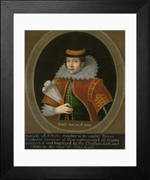 Framed Print : Pocahontas, after 1616. Creator: Unknown Framed Print : Pocahontas, after 1616. Creator: Unknown