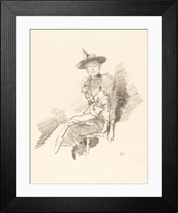 Framed Print : The Winged Hat, 1890. Creator: James Abbott McNeill Whistler Framed Print : The Winged Hat, 1890. Creator: James Abbott McNeill Whistler
