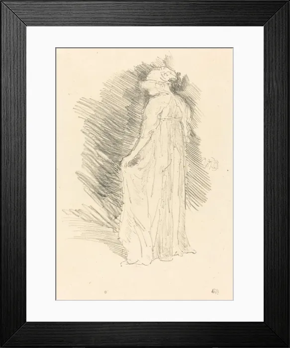Framed Print : The Draped Figure, Back View, 1893. Creator: James Abbott McNeill Whistler Framed Print : The Draped Figure, Back View, 1893. Creator: James Abbott McNeill Whistler