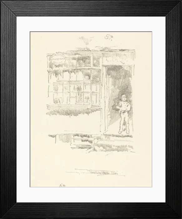 Framed Print : The Barbers Shop in the Mews, 1896. Creator: James Abbott McNeill Whistler Framed Print : The Barbers Shop in the Mews, 1896. Creator: James Abbott McNeill Whistler