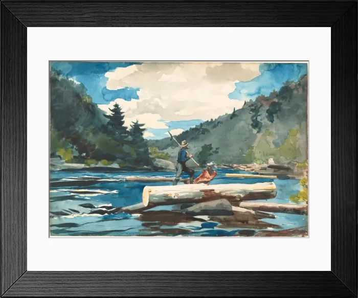 Framed Print : Hudson River, Logging, 1891-1892. Creator: Winslow Homer Framed Print : Hudson River, Logging, 1891-1892. Creator: Winslow Homer