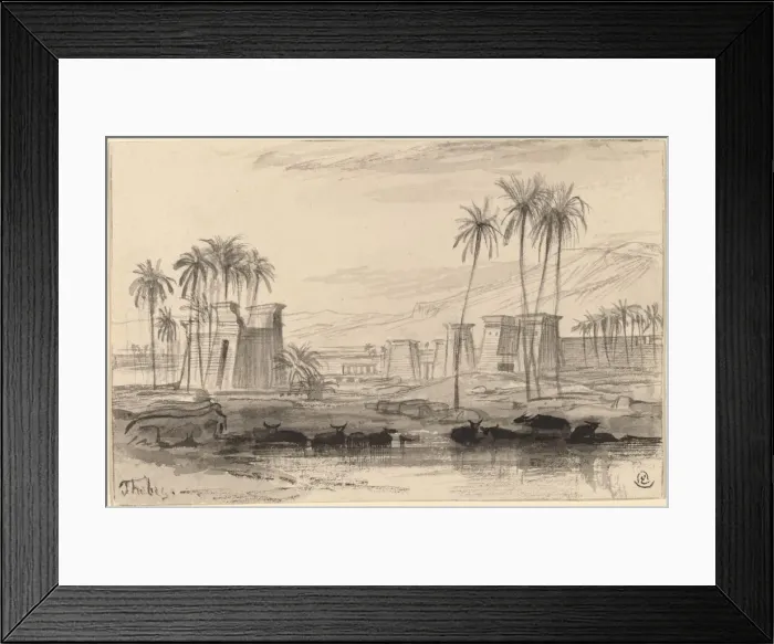 Framed Print : Thebes, 1884 / 1885. Creator: Edward Lear Framed Print : Thebes, 1884 / 1885. Creator: Edward Lear