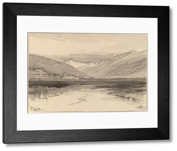 Framed Print : Taggia, 1884 / 1885. Creator: Edward Lear Framed Print : Taggia, 1884 / 1885. Creator: Edward Lear