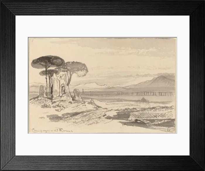 Framed Print : Campagna di Roma, 1884 / 1885. Creator: Edward Lear Framed Print : Campagna di Roma, 1884 / 1885. Creator: Edward Lear