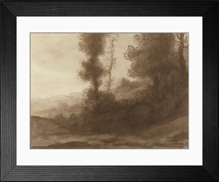 Framed Print : At the Foot of the Hill. Creator: Alphonse Legros Framed Print : At the Foot of the Hill. Creator: Alphonse Legros