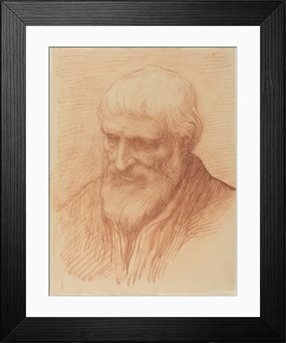 Framed Print : Study of a Philosopher. Creator: Alphonse Legros Framed Print : Study of a Philosopher. Creator: Alphonse Legros