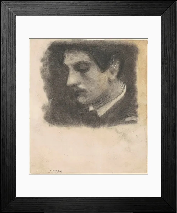 Framed Print : Head of a Man, 1875-1880. Creator: John Singer Sargent Framed Print : Head of a Man, 1875-1880. Creator: John Singer Sargent