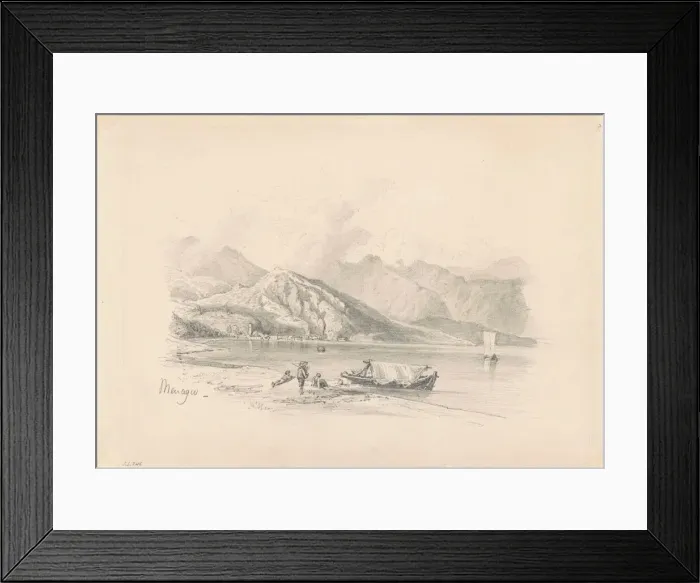 Framed Print : Lake Shore, Menaggio [recto], 1869. Creator: John Singer Sargent