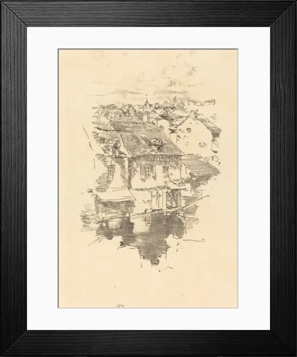 Framed Print : Vitre: The Canal, 1893. Creator: James Abbott McNeill Whistler Framed Print : Vitre: The Canal, 1893. Creator: James Abbott McNeill Whistler