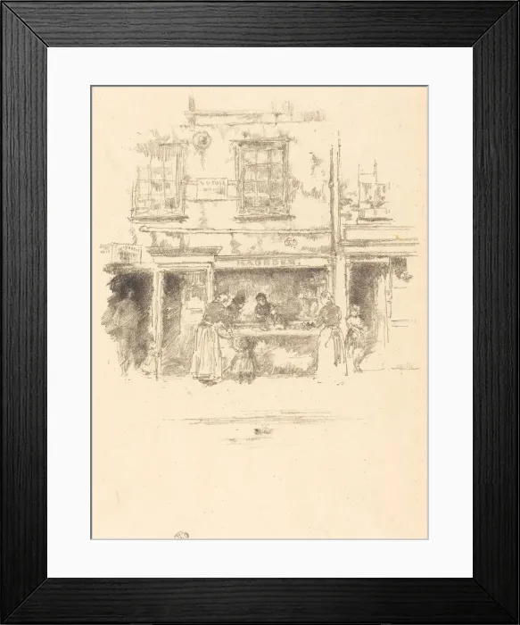 Framed Print : Maunders Fish Shop, Chelsea, 1890. Creator: James Abbott McNeill Whistler Framed Print : Maunders Fish Shop, Chelsea, 1890. Creator: James Abbott McNeill Whistler