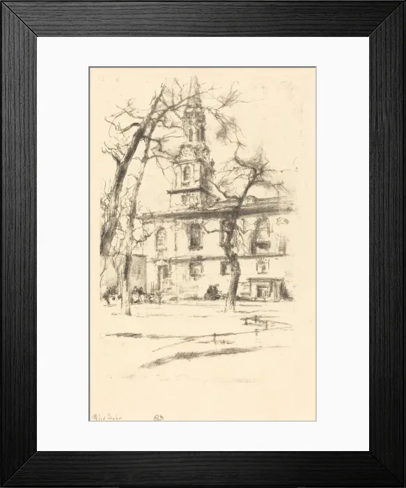 Framed Print : St. Giles-in-the-Fields, 1896. Creator: James Abbott McNeill Whistler Framed Print : St. Giles-in-the-Fields, 1896. Creator: James Abbott McNeill Whistler