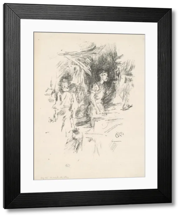 Framed Print : The Old Smiths Story, 1895. Creator: James Abbott McNeill Whistler Framed Print : The Old Smiths Story, 1895. Creator: James Abbott McNeill Whistler