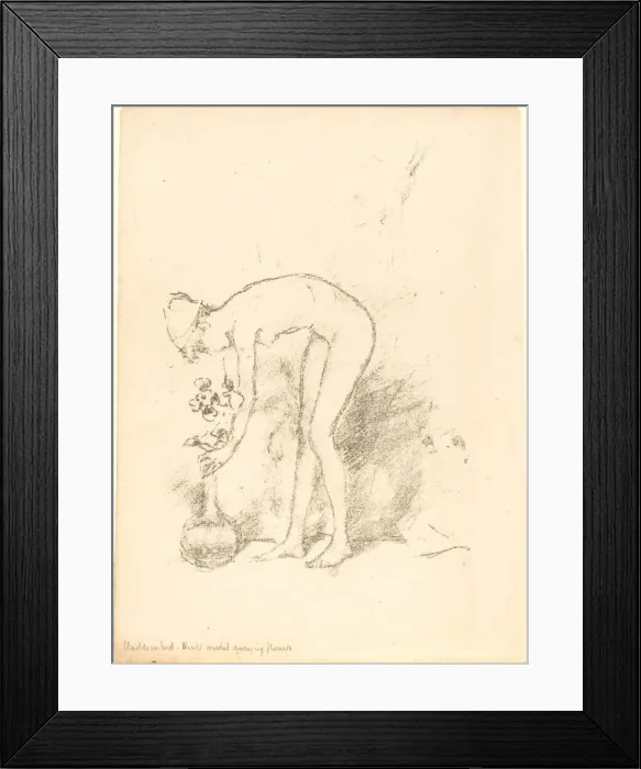 Framed Print : A Nude Model Arranging Flowers, c. 1892. Creator: James Abbott McNeill Whistler Framed Print : A Nude Model Arranging Flowers, c. 1892. Creator: James Abbott McNeill Whistler