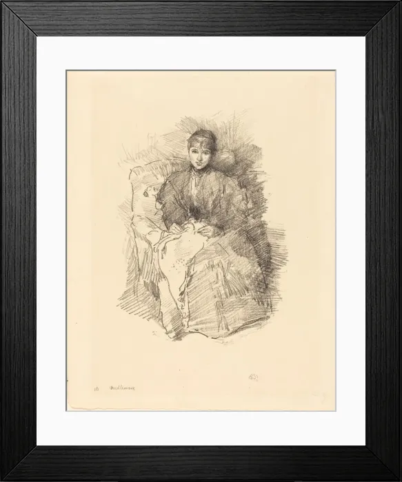 Framed Print : Needlework, 1896. Creator: James Abbott McNeill Whistler Framed Print : Needlework, 1896. Creator: James Abbott McNeill Whistler