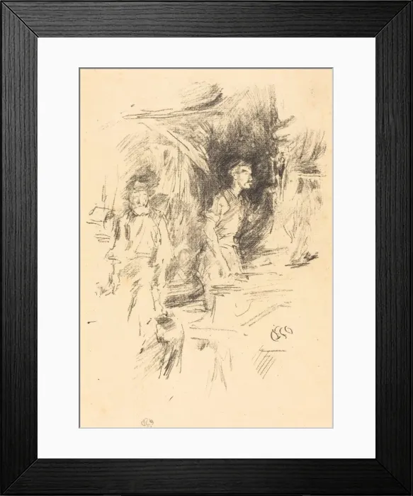 Framed Print : The Old Smiths Story, 1895. Creator: James Abbott McNeill Whistler Framed Print : The Old Smiths Story, 1895. Creator: James Abbott McNeill Whistler