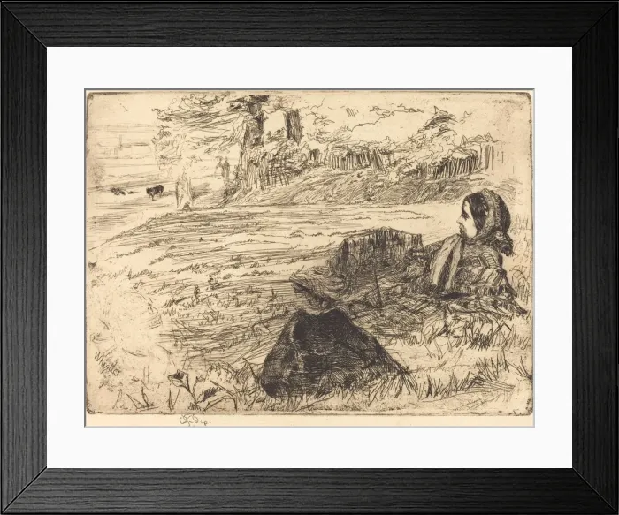 Framed Print : Nursemaid and Child, 1859. Creator: James Abbott McNeill Whistler Framed Print : Nursemaid and Child, 1859. Creator: James Abbott McNeill Whistler