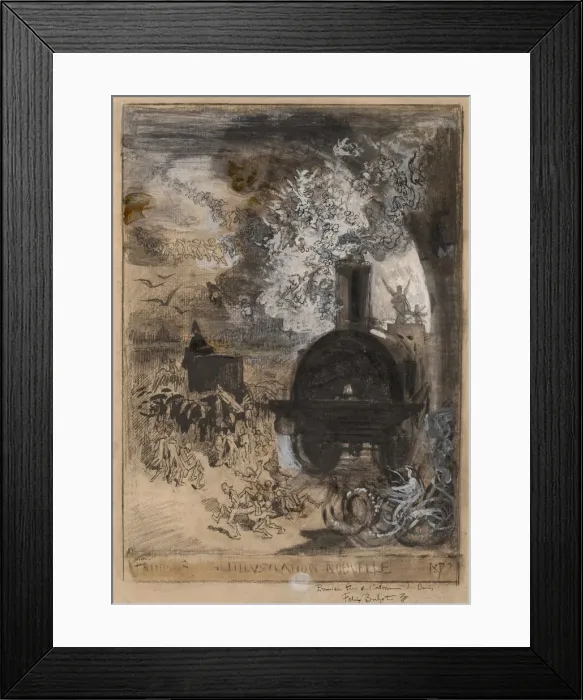 Framed Print : Frontispiece for L Illustration Nouvelle: The Burial of the Burin, 1877 Framed Print : Frontispiece for L Illustration Nouvelle: The Burial of the Burin, 1877