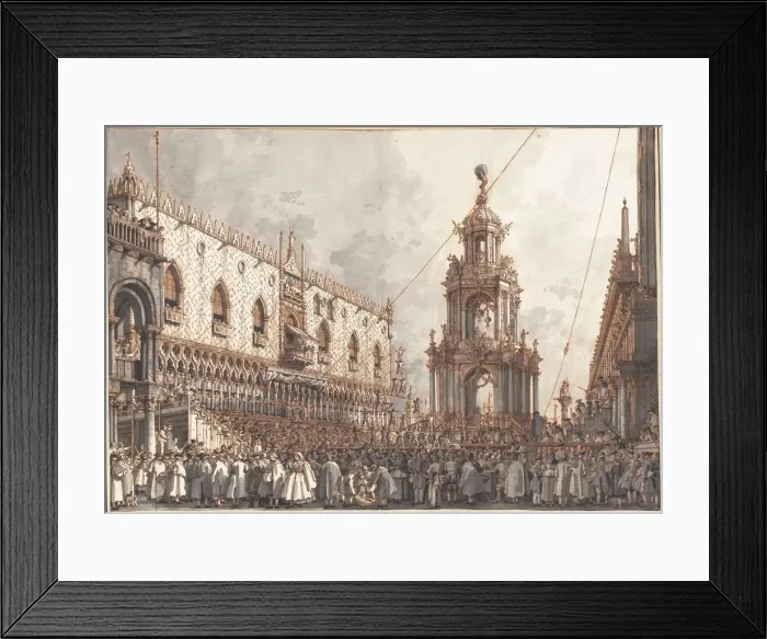 Framed Print : The GiovediGrasso'Festival before the Ducal Palace in Venice, 1765  /  1766