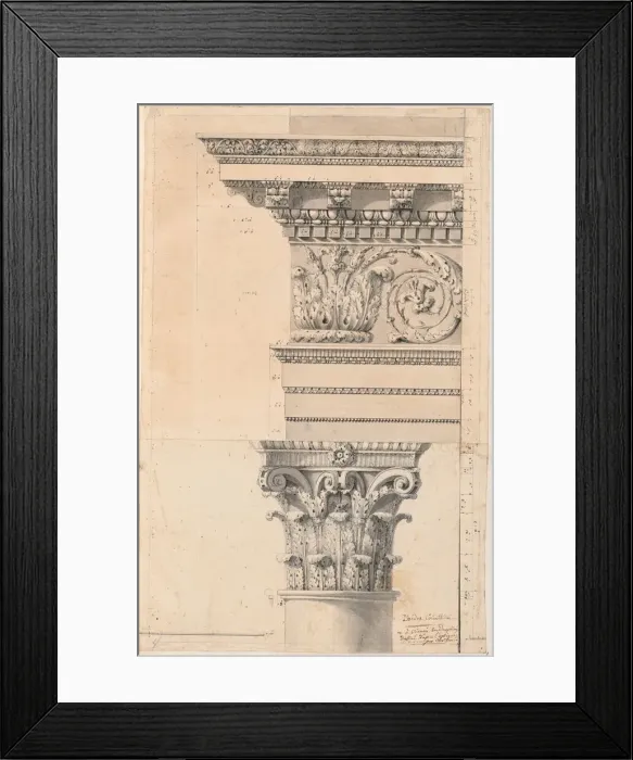 Framed Print : L Ordre Corinthian, in or before 1768. Creator: Charles Louis Clerisseau Framed Print : L Ordre Corinthian, in or before 1768. Creator: Charles Louis Clerisseau
