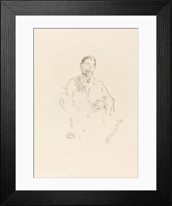 Framed Print : Stephane Mallarme, No. 2, 1892. Creator: James Abbott McNeill Whistler Framed Print : Stephane Mallarme, No. 2, 1892. Creator: James Abbott McNeill Whistler