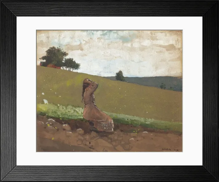 Framed Print : The Green Hill, 1878. Creator: Winslow Homer Framed Print : The Green Hill, 1878. Creator: Winslow Homer